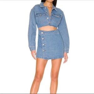 Superdown Mika Button Front Denim Dress Size XS